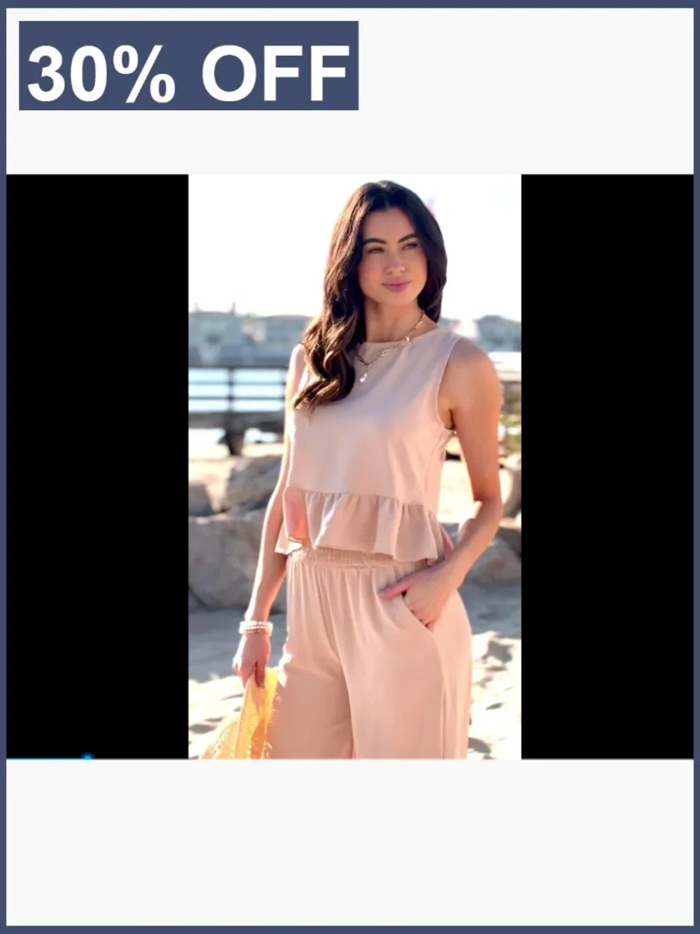 2 Piece Outfits Sleeveless Tank Top Wide Leg Pants Set Matching Set